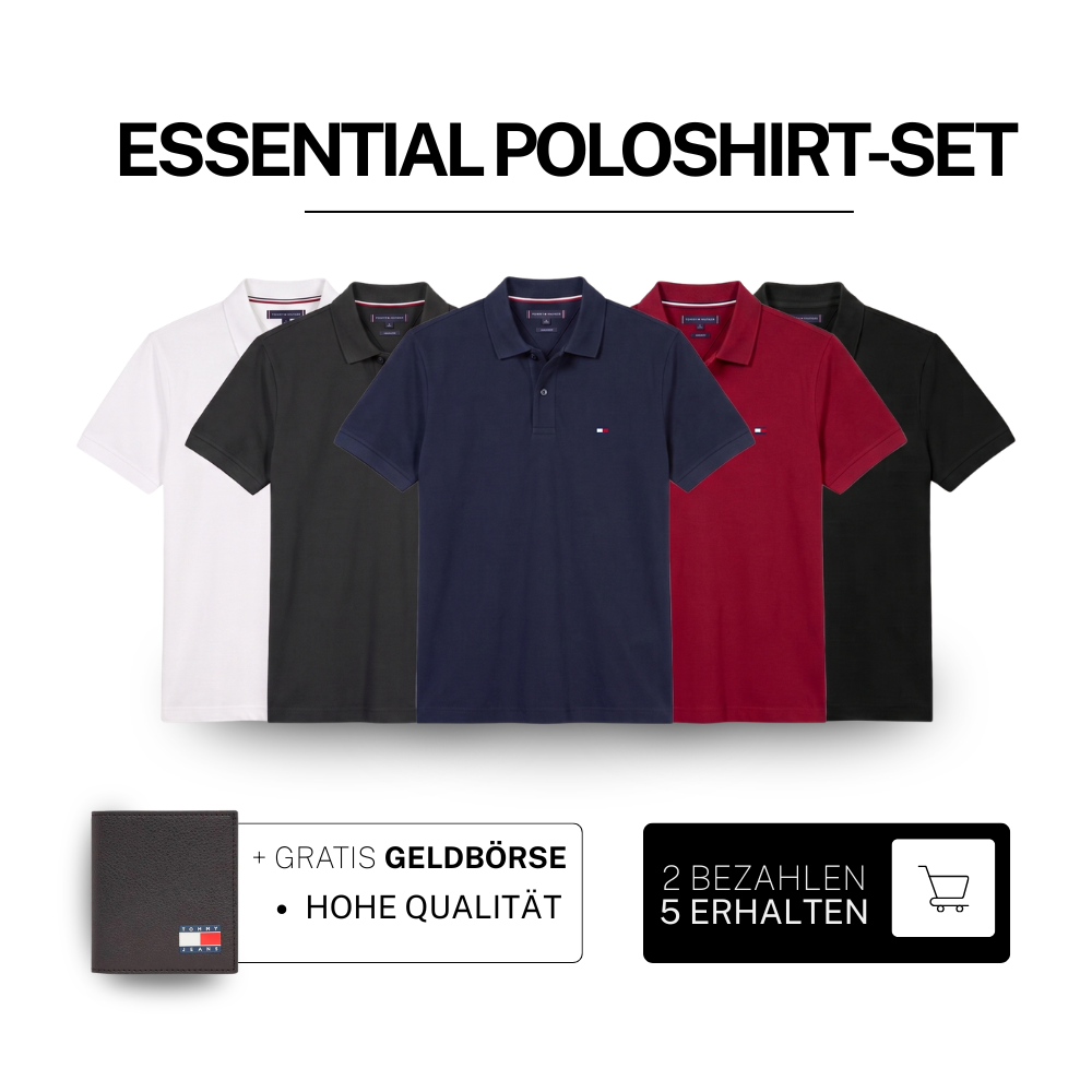 KIT TH ESSENTIAL POLO SHIRTS [2 ZAHLEN, 5 ERHALTEN] + GELDBÖRSE